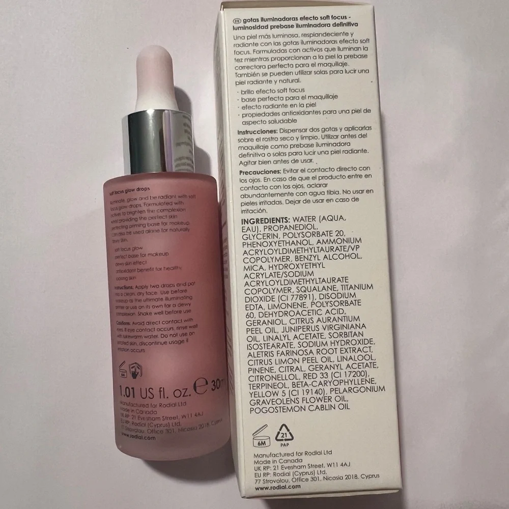 Rodial Soft Focus Glow Drops Illuminating Primer - Pink